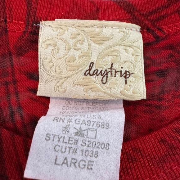 Daytrip Red Short Sleeve Graphic Tee with Embellishments - Picture 3 of 3